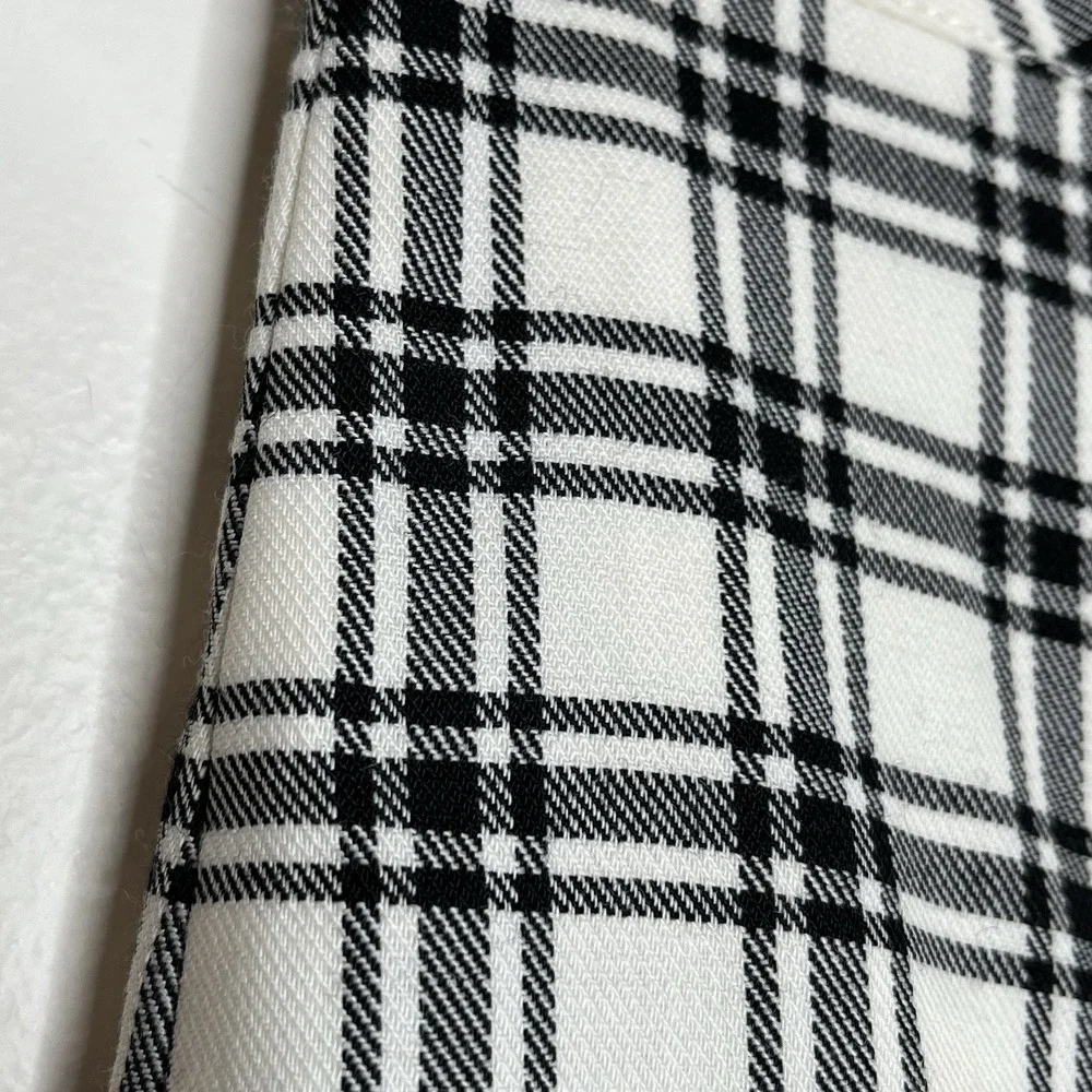 J Crew Nova Fides Plaid A-Line Skirt Black White Womens 2 Preppy Academia Career - Picture 3 of 11